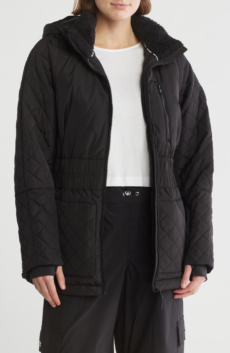 DKNY Quilted Hooded Jacket, Main, color,