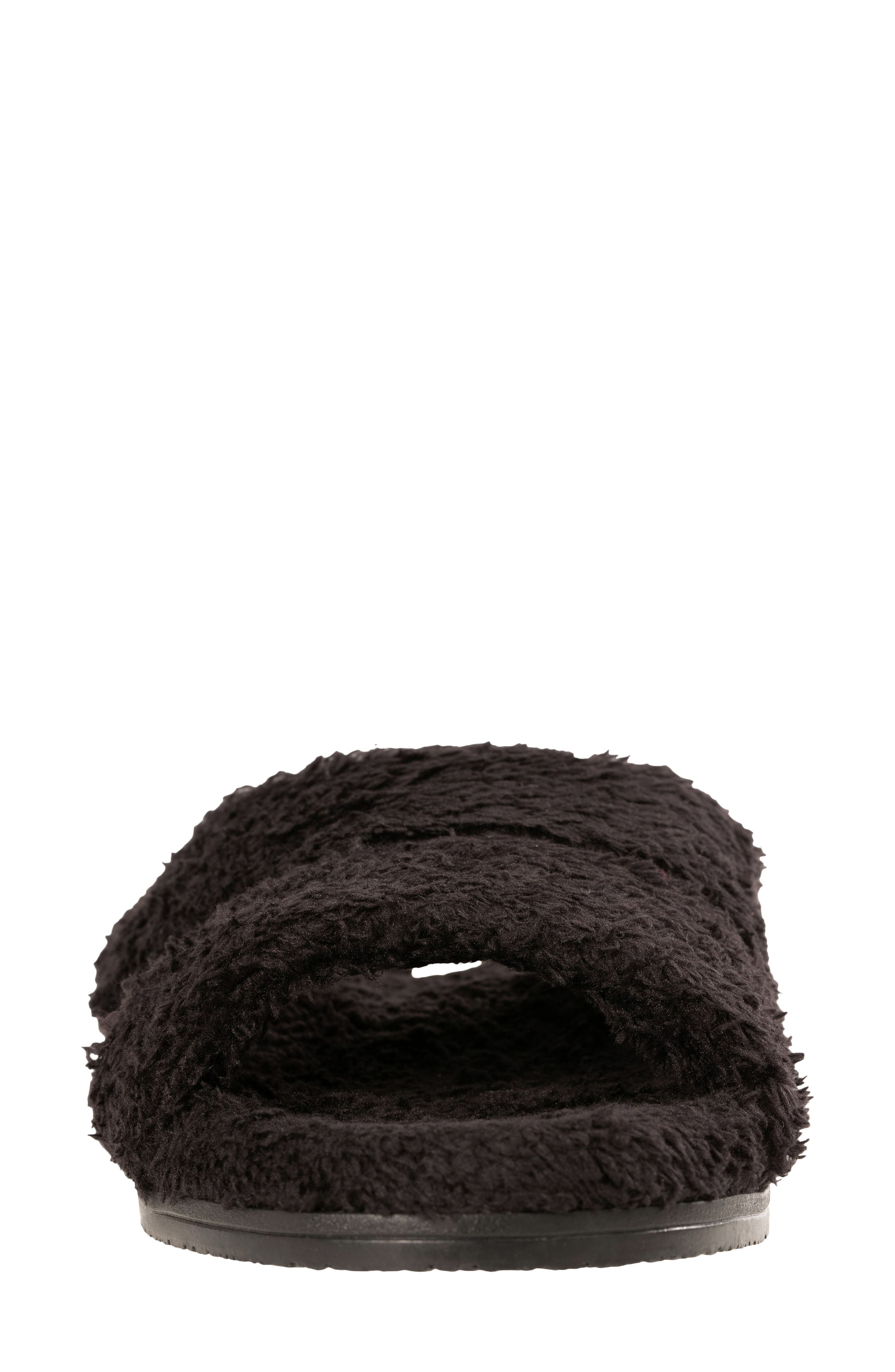 Revitalign Callie High Pile Fleece Slide Slipper, Alternate, color, Black