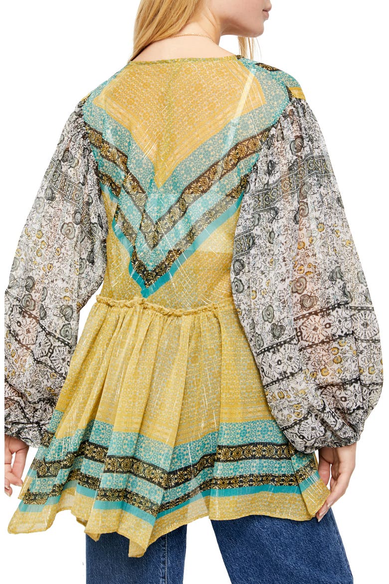 Aliya Long Sleeve Print Tunic, Alternate, color, TOBACCO FLOWER