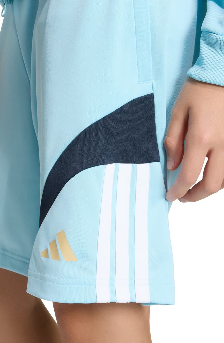 adidas House of Tiro Shorts, Alternate, color, Ice Blue/White/Beige/Navy