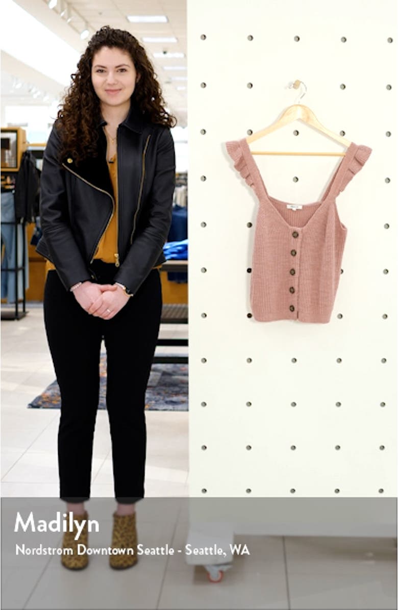 Ruffle Strap Button Front Sweater Tank, sales video thumbnail