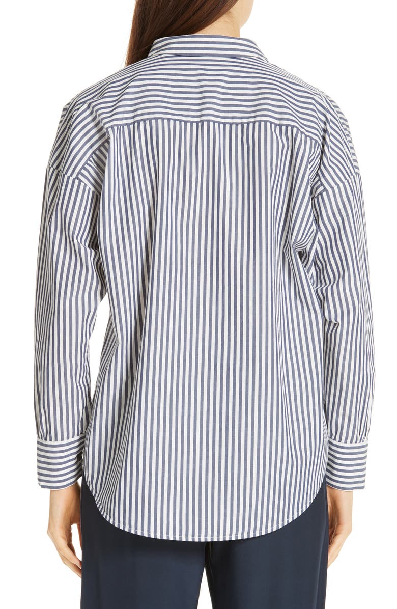 ATM Anthony Thomas Melillo Railroad Stripe Boyfriend Shirt, Alternate, color, 