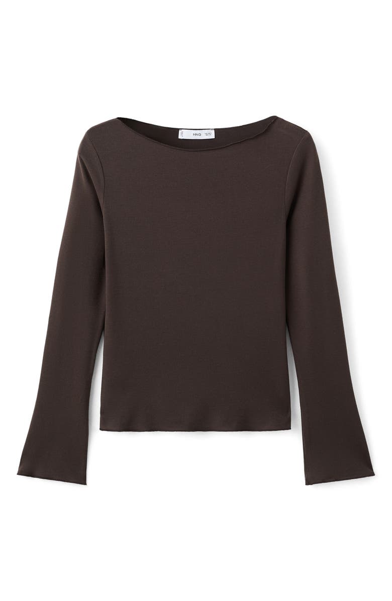 MANGO Boatneck Top, Alternate, color, Brown