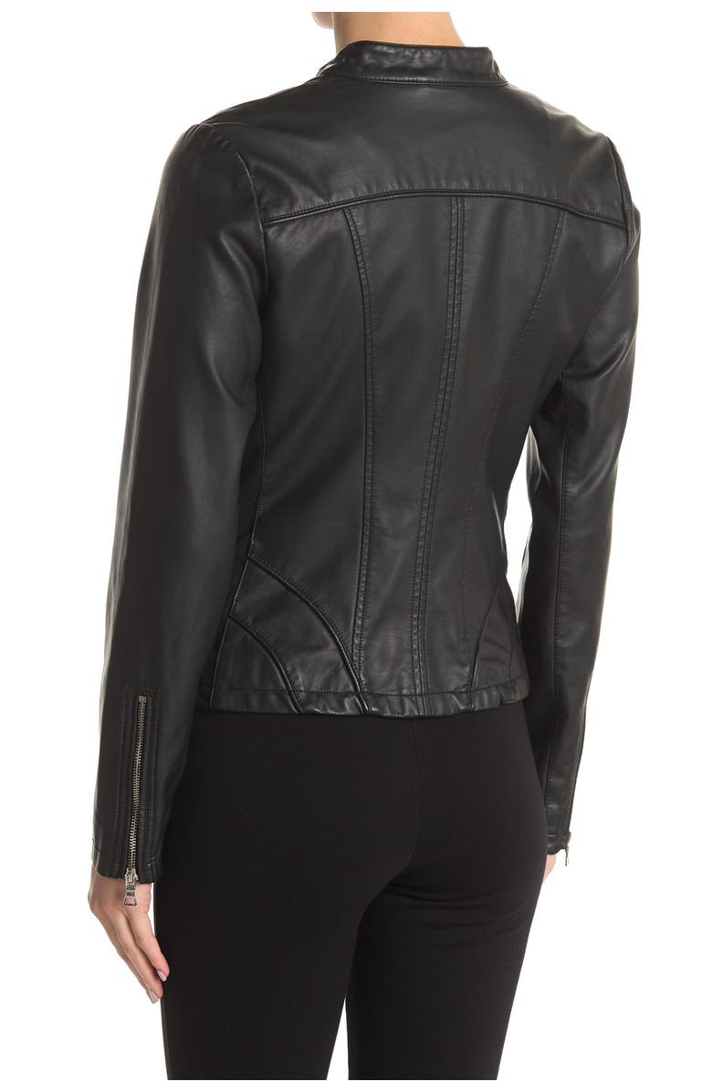 GUESS Faux Leather Racer Jacket, Alternate, color,
