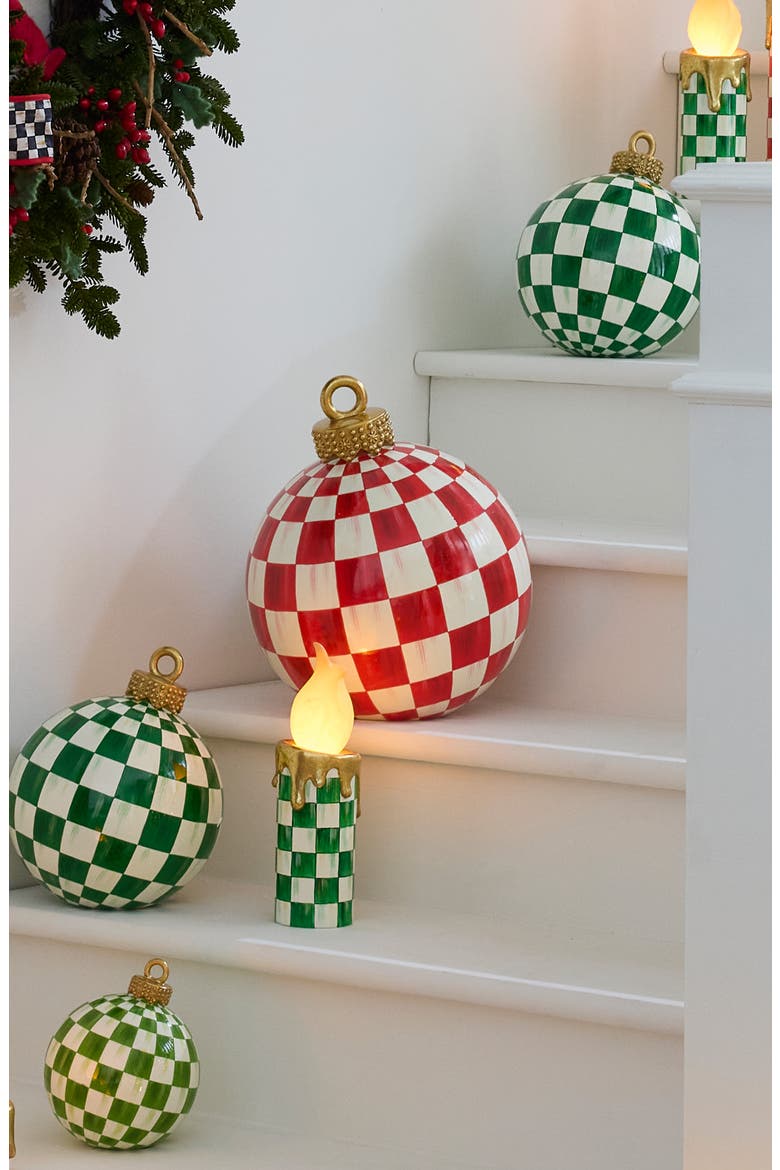 Red Check Tabletop Ornament, Alternate, color, RED