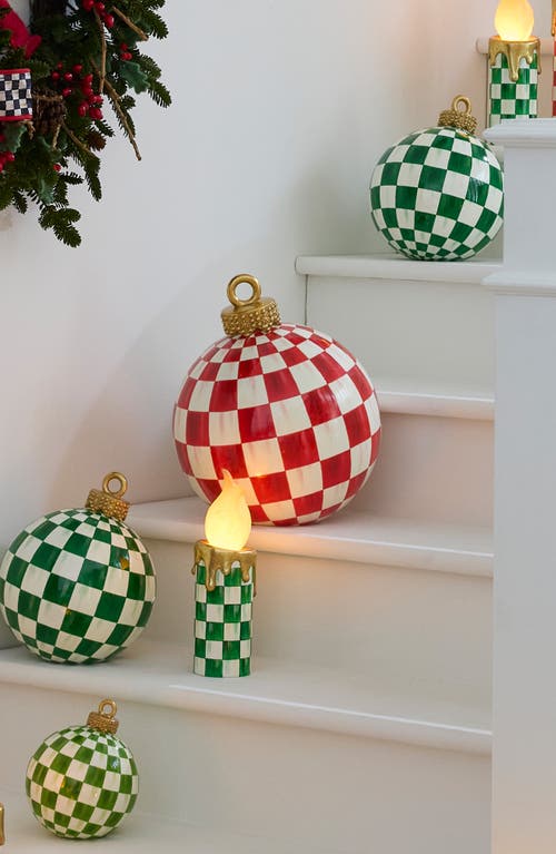 Mackenzie-childs Mackenzie Childs Red Check Tabletop Ornament In Red