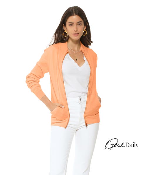 Pure Cashmere Zip Cardigan