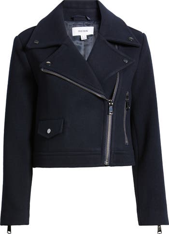 Reiss Arlow Asymmetric Zip Wool Blend Jacket | Nordstrom