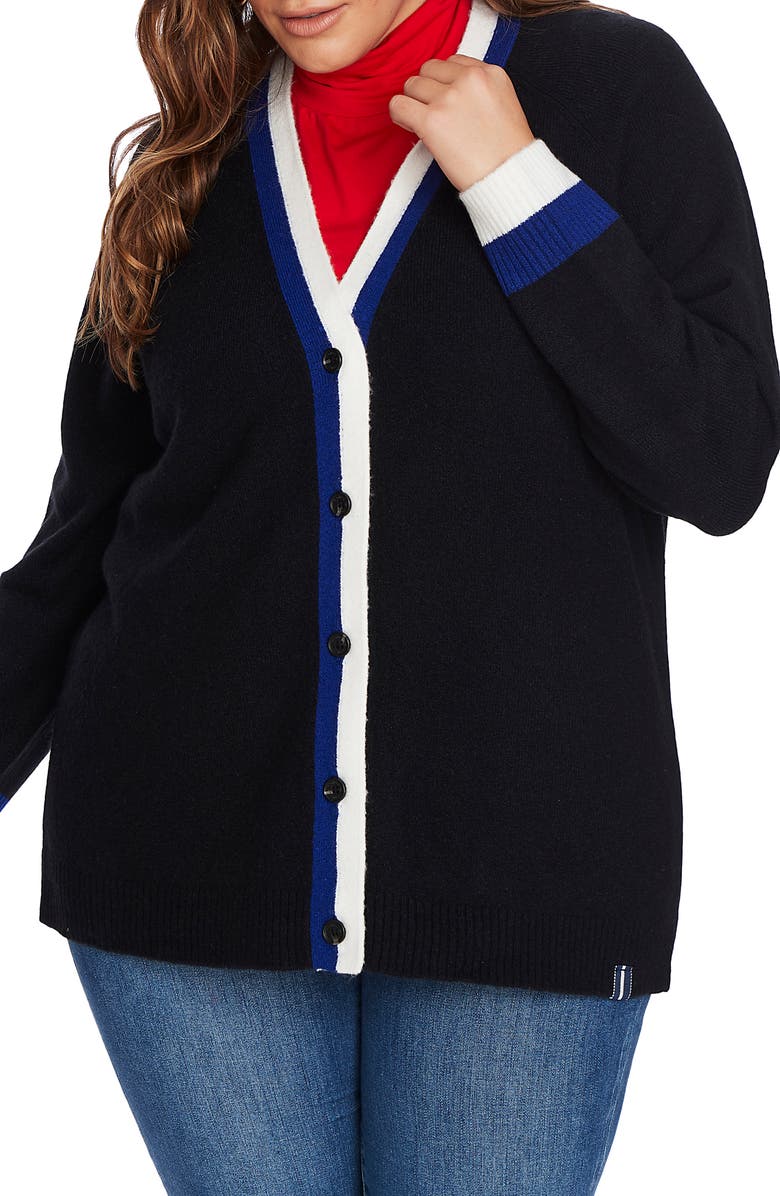 Court & Rowe Stripe Placket Bouclé Cardigan, Main, color, 