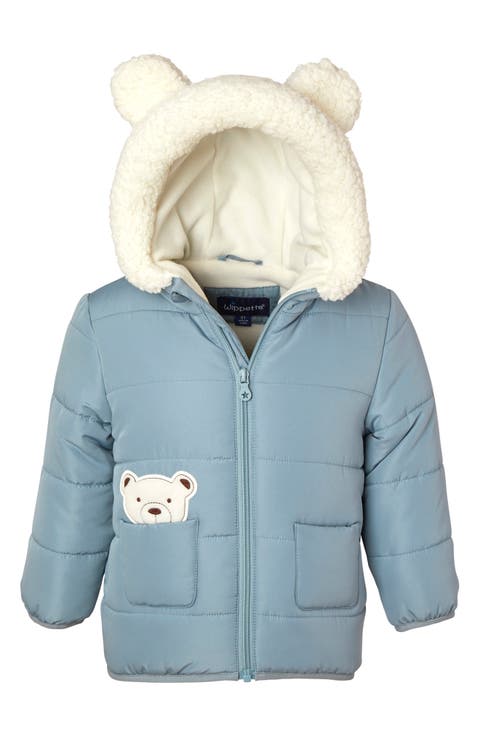 3D Bear Quilted Puffer Jacket