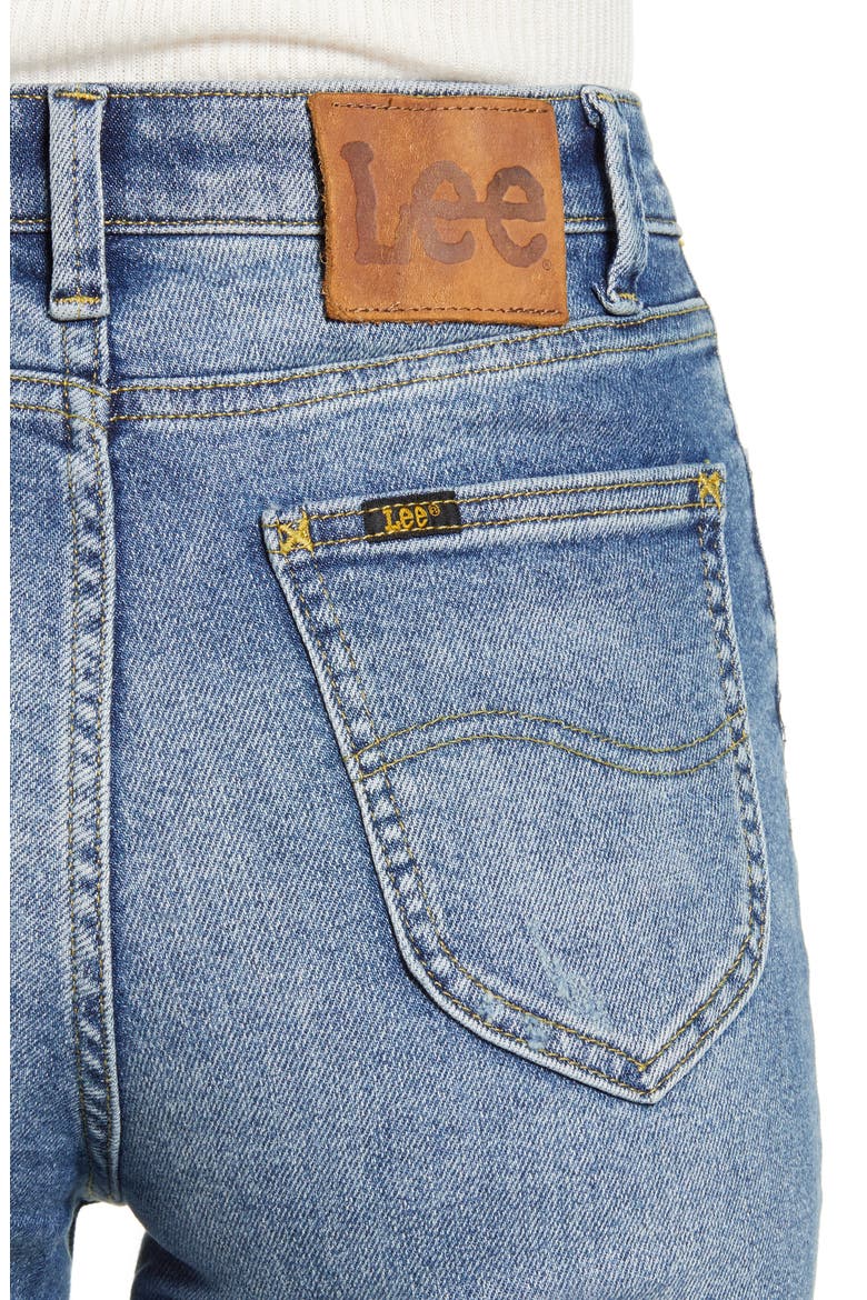 Distressed High Waist Flare Jeans, Alternate, color, GREAT PLAINS