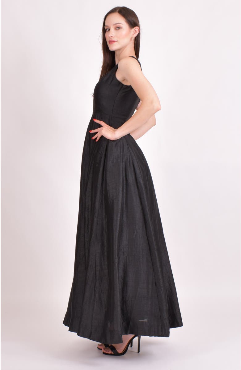 RAAS Oni One Shoulder Embroidered Saree Gown, Alternate, color, Black