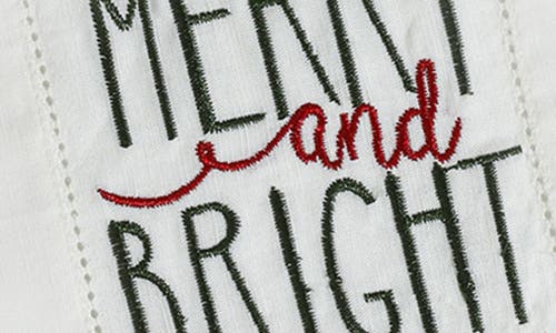 Tiramisu Embroidered Set Of 4 Holiday Cocktail Napkins In White