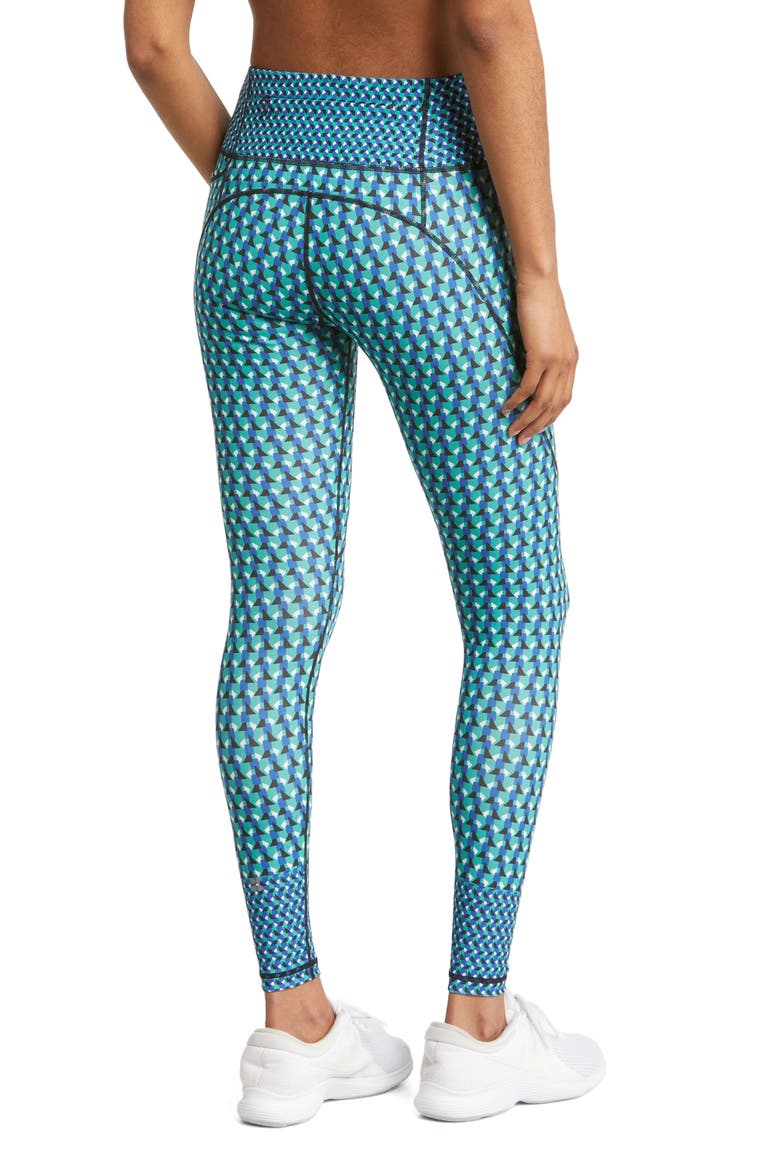 Print Power Workout 7/8 Pocket Leggings, Alternate, color, GREEN GEO PRINT