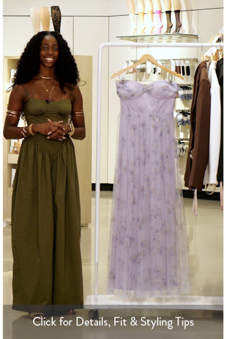Floral Print Strapless Tulle video