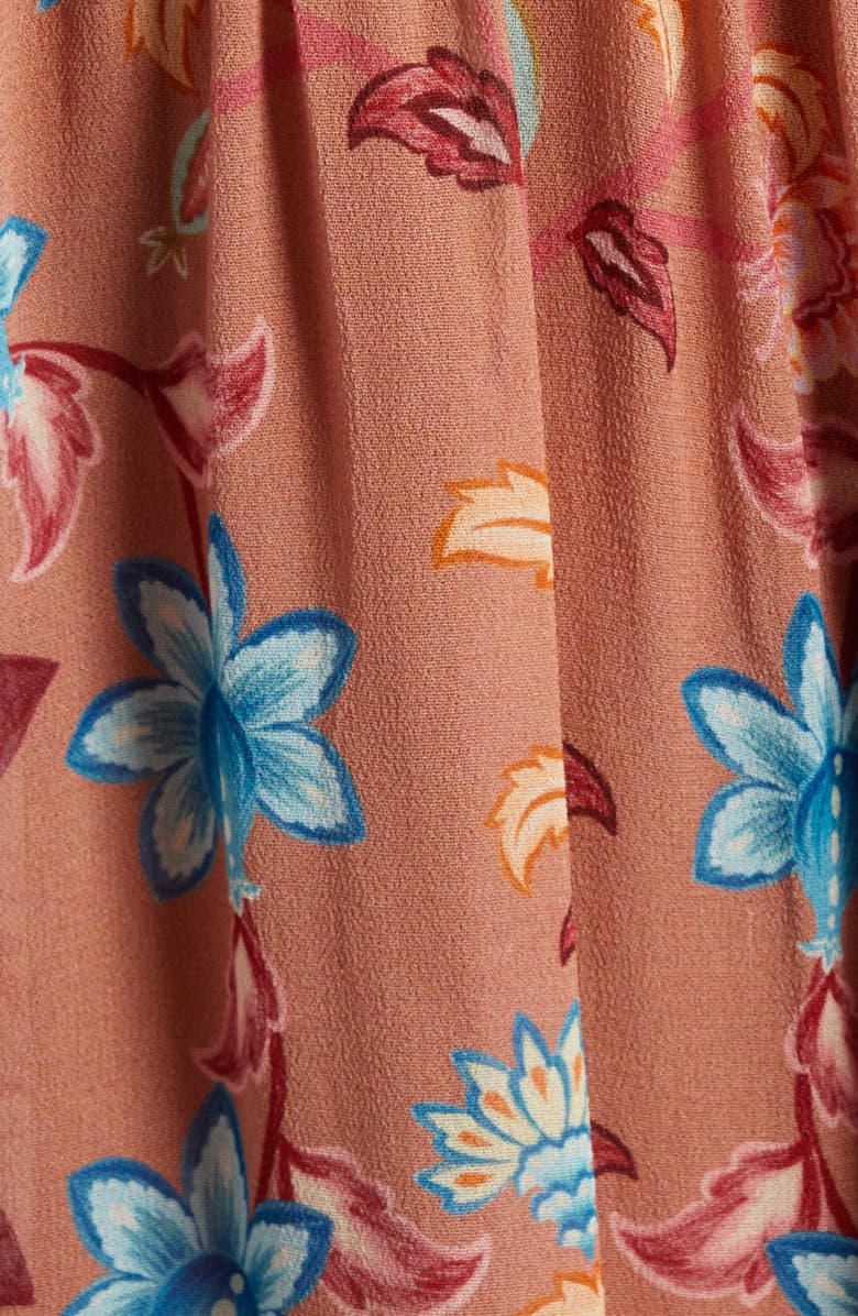 FARM Rio Boho Enchance Long Sleeve Floral Minidress, Alternate, color, Boho Enchance Mocha