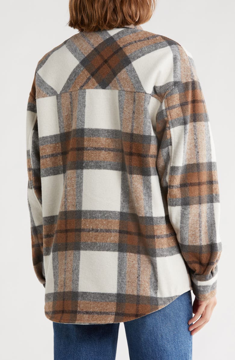 Thread & Supply Plaid Shacket, Alternate, color, Brown Grey