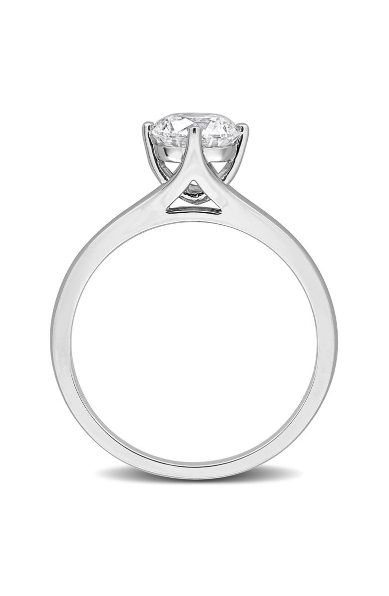 Created Forever Round Lab Grown Diamond Solitaire Ring, Alternate, color, Silver