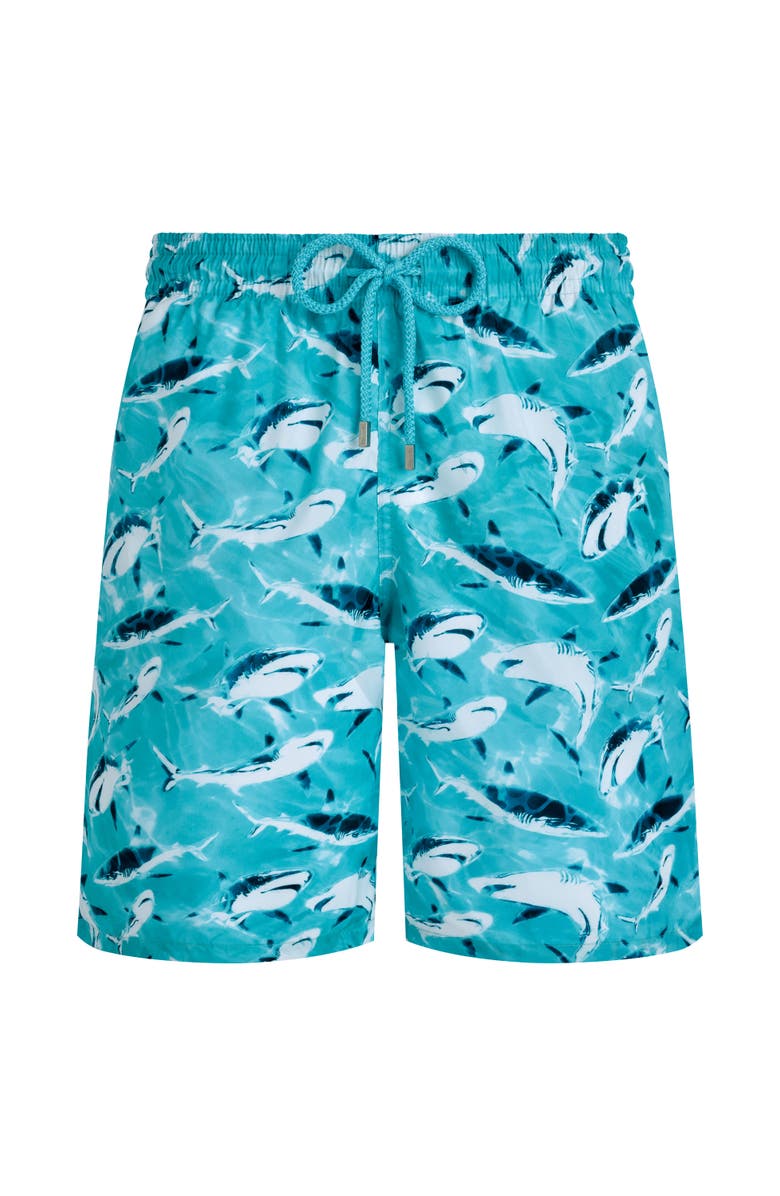 Vilebrequin Men's Requins Light Fabric Board Shorts, Alternate, color, Lagon
