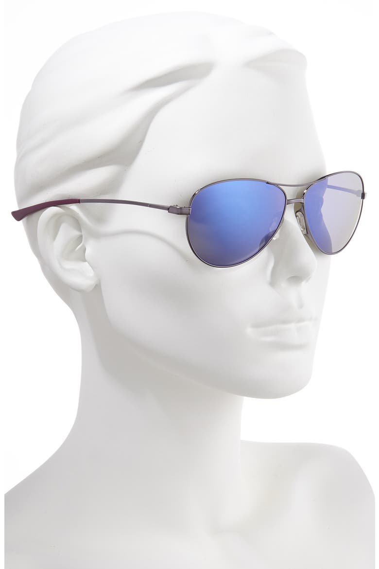 'Langley' 60mm Aviator Sunglasses, Alternate, color, RUTHENIUM/ VIOLET