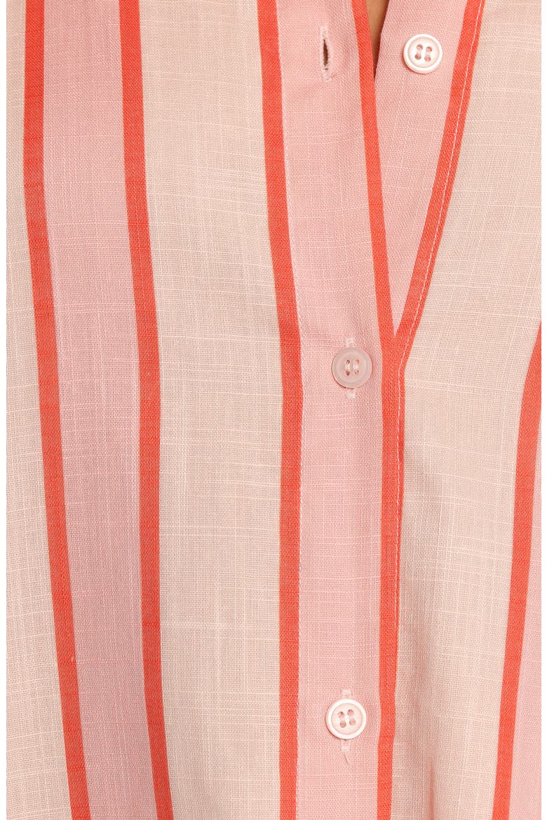 Norah Stripe Cotton Mini Shirtdress, Alternate, color, PINK STRIPE