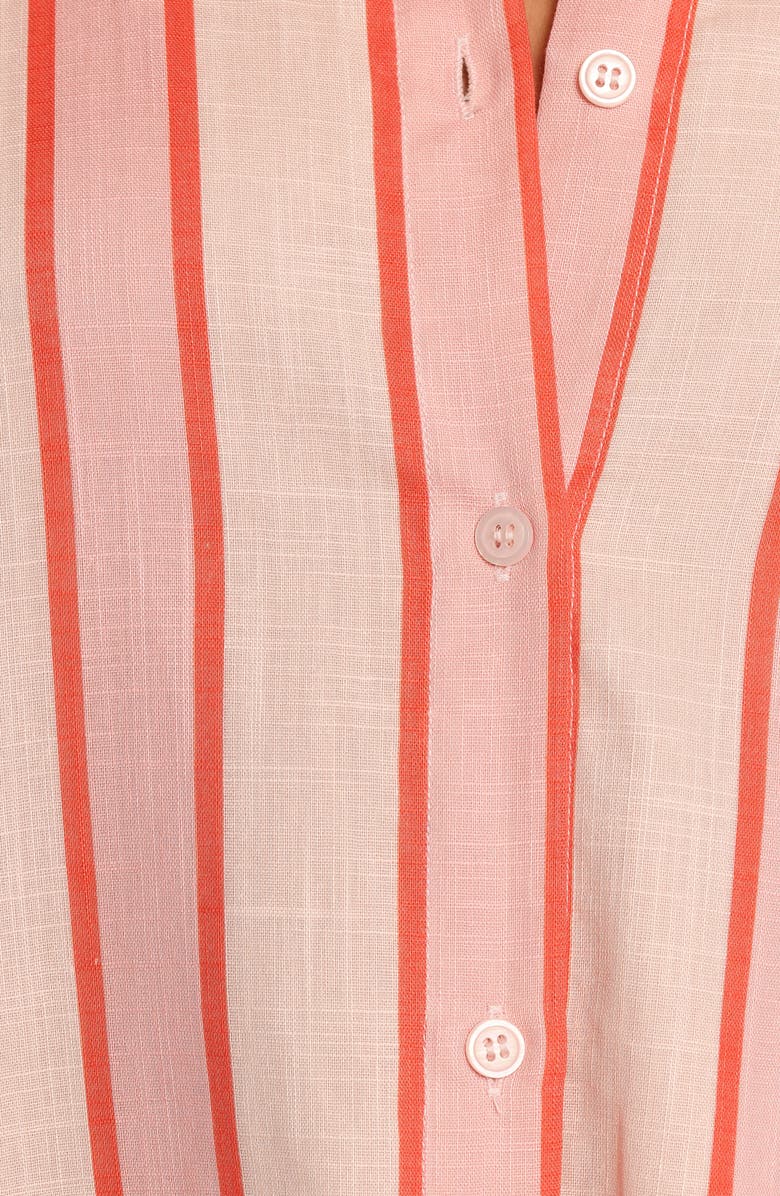 Petal & Pup Norah Stripe Cotton Mini Shirtdress, Alternate, color, Pink Stripe