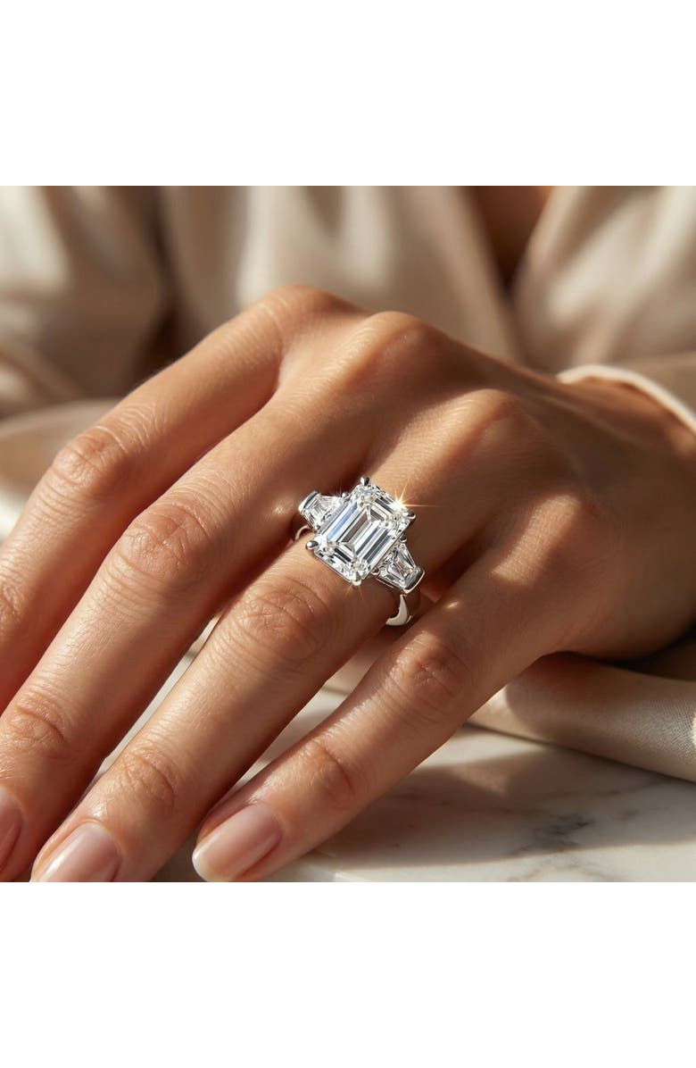 Bliss Diamond Certified 4Ct Randi Emerald Diamond Engagement Ring 14k Gold or PT Lab Grown, Alternate, color, 14K Yellow Gold