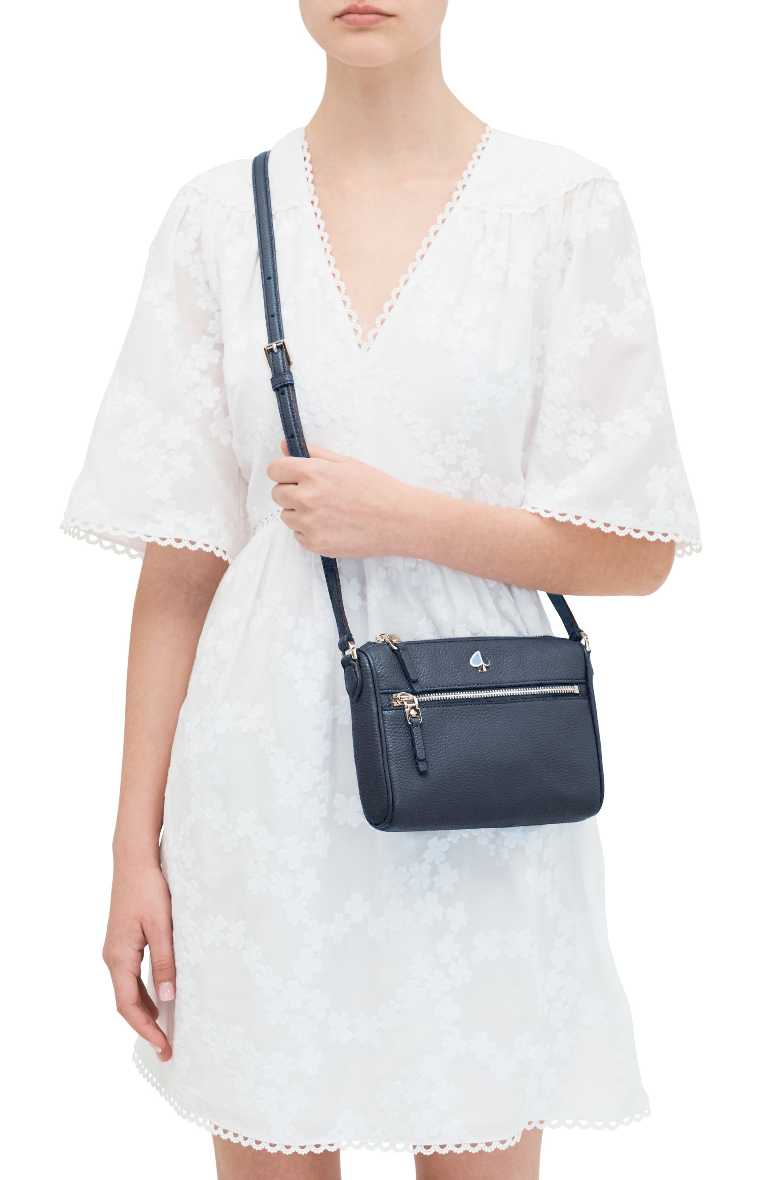 small polly leather crossbody bag, Alternate, color, BLAZER BLUE