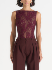 Manière De Voir Rhonda Open-Back Lace Bodysuit