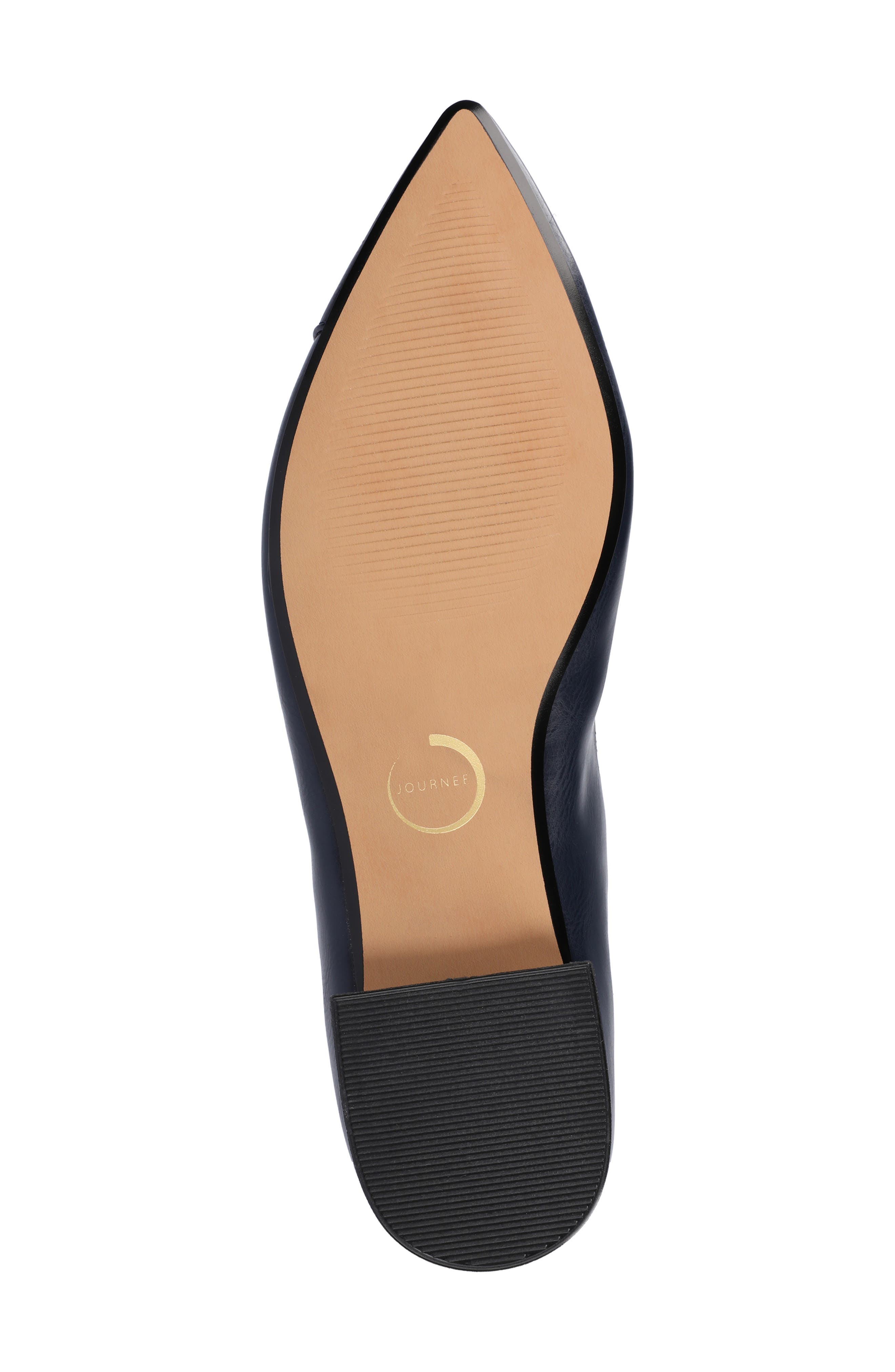 Carmin Pointed Toe Flat, Alternate, color, NAVY