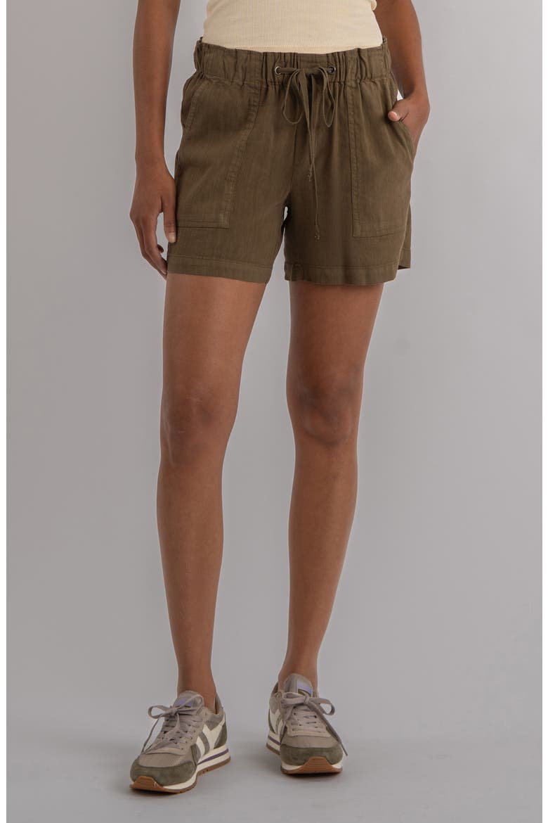 Katana Drawstring Linen Blend Shorts, Main, color, FOREST JM