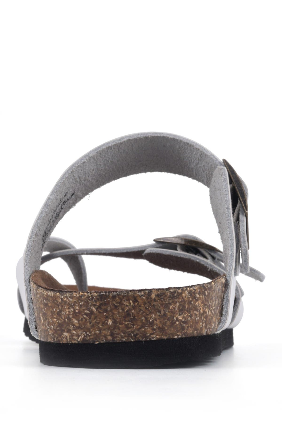 White Mountain Footwear Gracie Double Buckle Sandal, Alternate, color, White/Leather