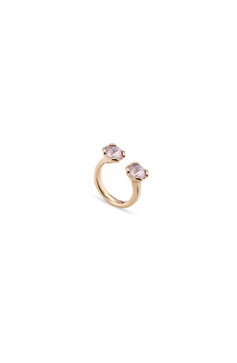 UNODE50 Twin Pink Crystal Ring, Main, color, Gold