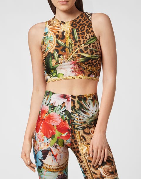 Crop Top Baroque Flowers Women