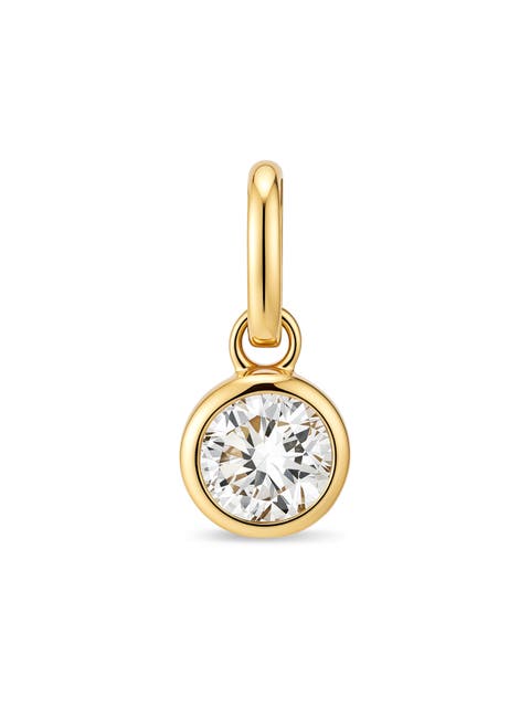 Round Bezel Lab Grown Diamond Pendant in 14K Gold