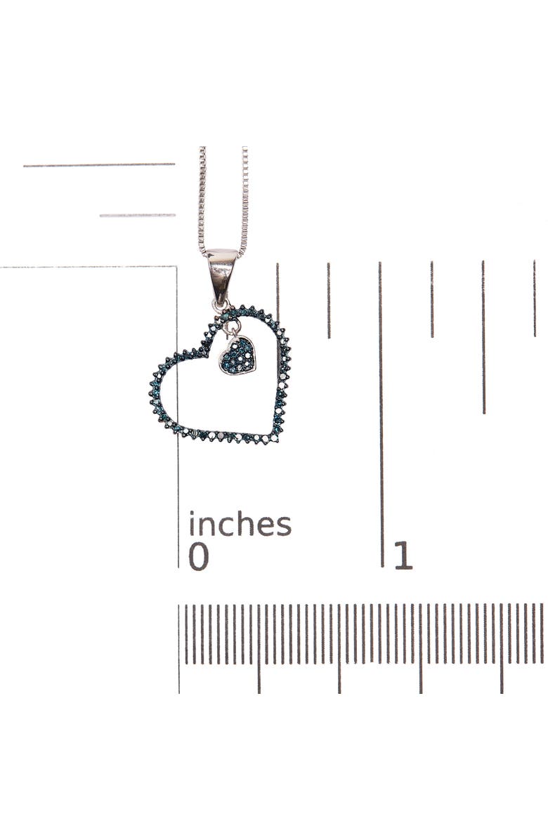 Haus of Brilliance 925 Sterling Silver 1/3ct TDW Blue Treated Diamond Heart Pendant Necklace, Alternate, color, Silver
