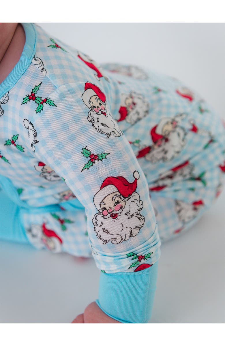 RuffleButts Gender Inclusive SoftSnooze Baby Convertible One Piece Pajama, Alternate, color, Blue Dear Santa