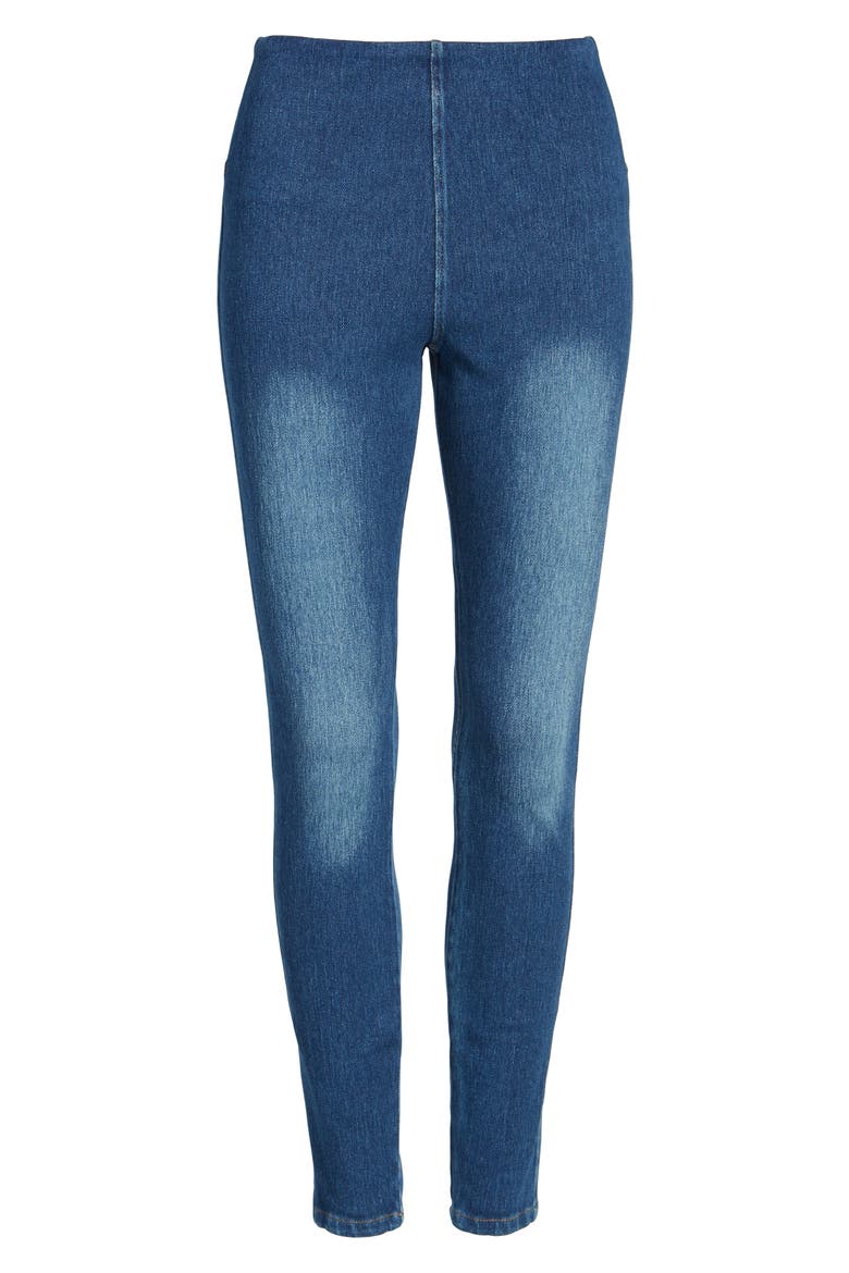 'Lyssentials Toothpick Denim Leggings, Alternate, color, MID WASH