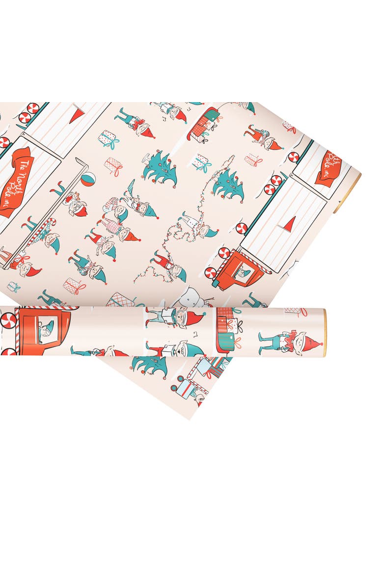 Ramus & Co Two-Sided "Elf Workshop" Heavyweight Christmas/Holiday Gift Wrap, Alternate, color, Multicolored