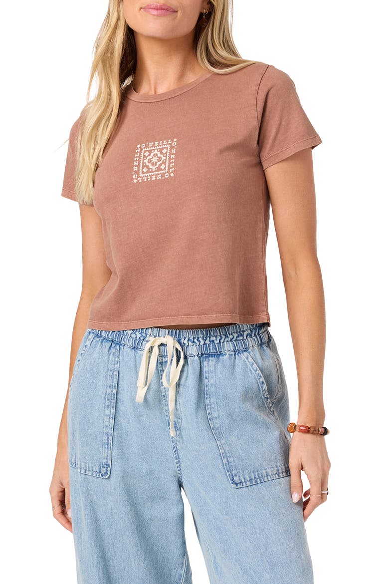 Radiant Cotton Crop Graphic T-Shirt, Main, color, CAROB BROWN