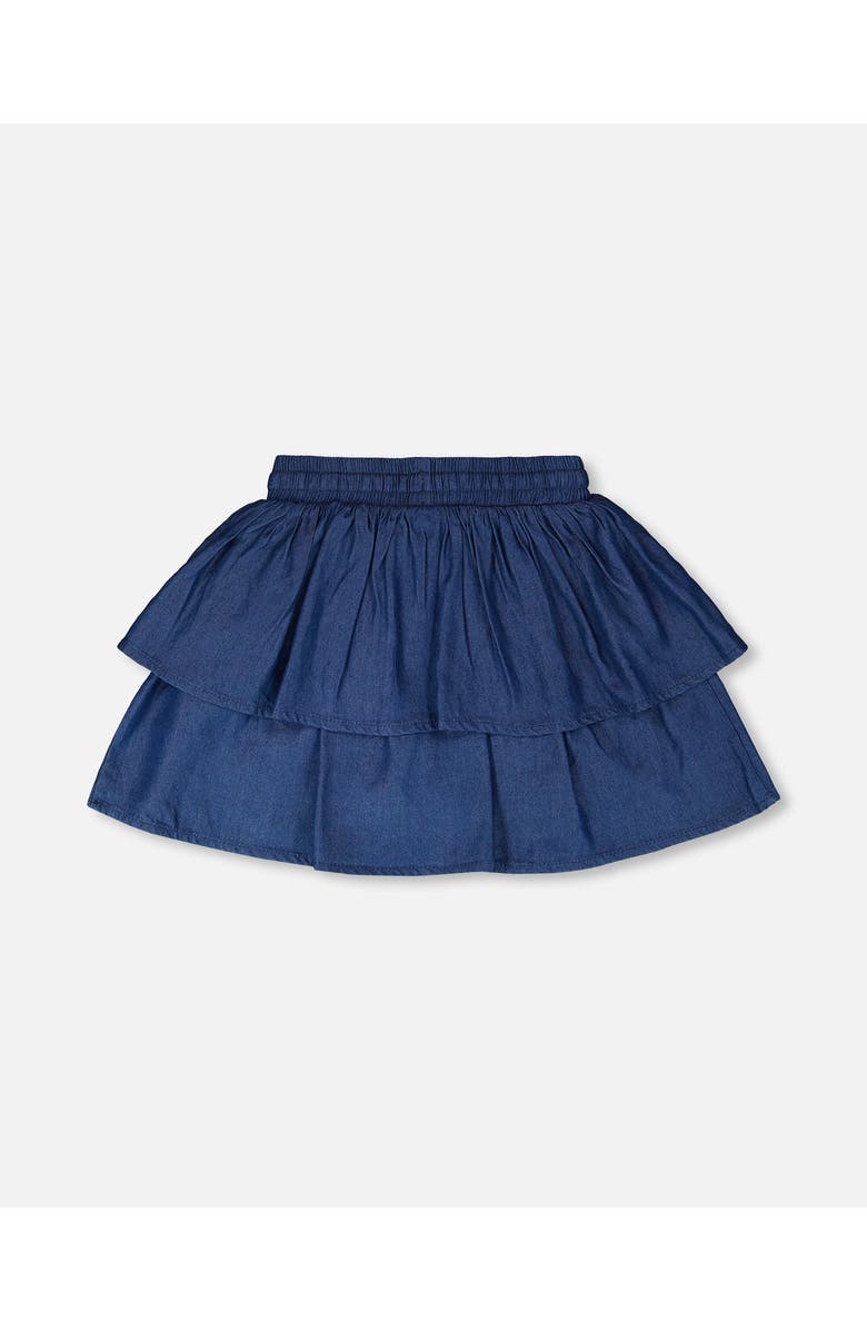 Deux par Deux Elastic Waist drawstring Chambray Skort, Alternate, color, Bleu Chambray