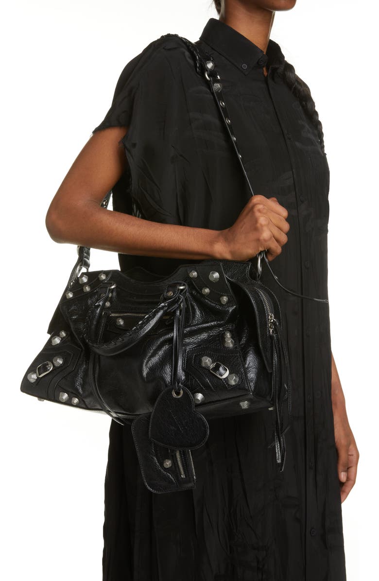 Balenciaga Neo Cagole City Leather Shoulder Bag, Alternate, color,