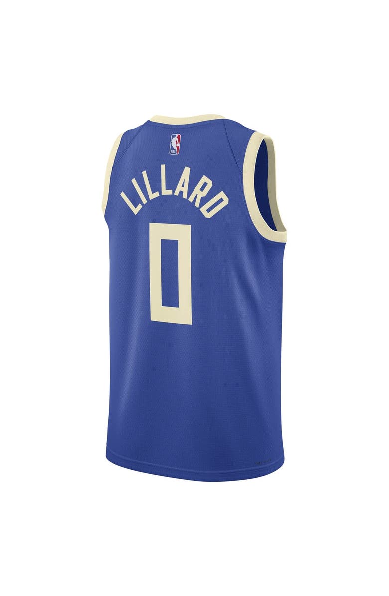 Nike Unisex Nike Damian Lillard Royal Milwaukee Bucks 2024/25 Swingman Player Jersey - City Edition, Alternate, color, 