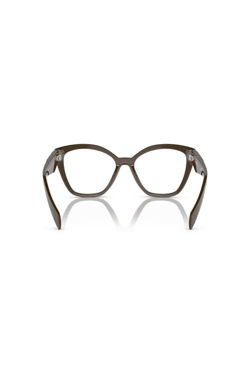 Prada 54mm Irregular Optical Glasses In Brown