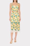 Milly Marta Floral Embroidery Midi Skirt