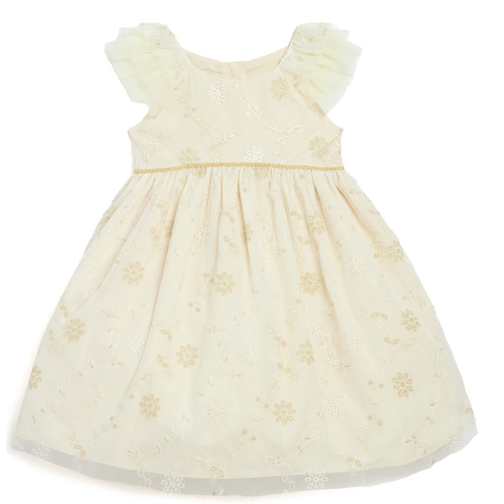 Pippa & Julie Kids' Sienna Embroidered Party Dress In White