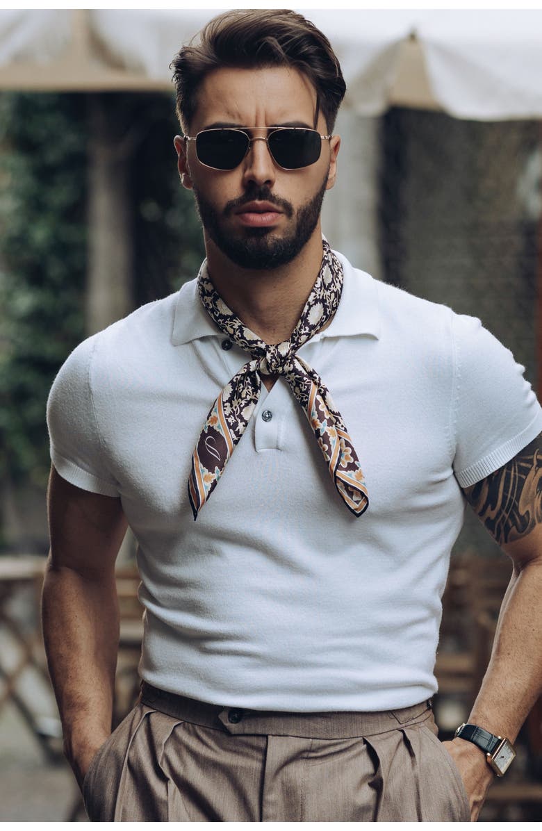 Elizabetta Caserta - Hand Rolled Silk Neckerchief, Alternate, color, 