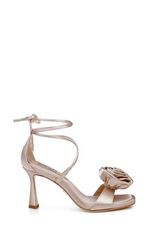 Badgley Mischka Collection Janelle Ankle Wrap Sandal In Nude Satin