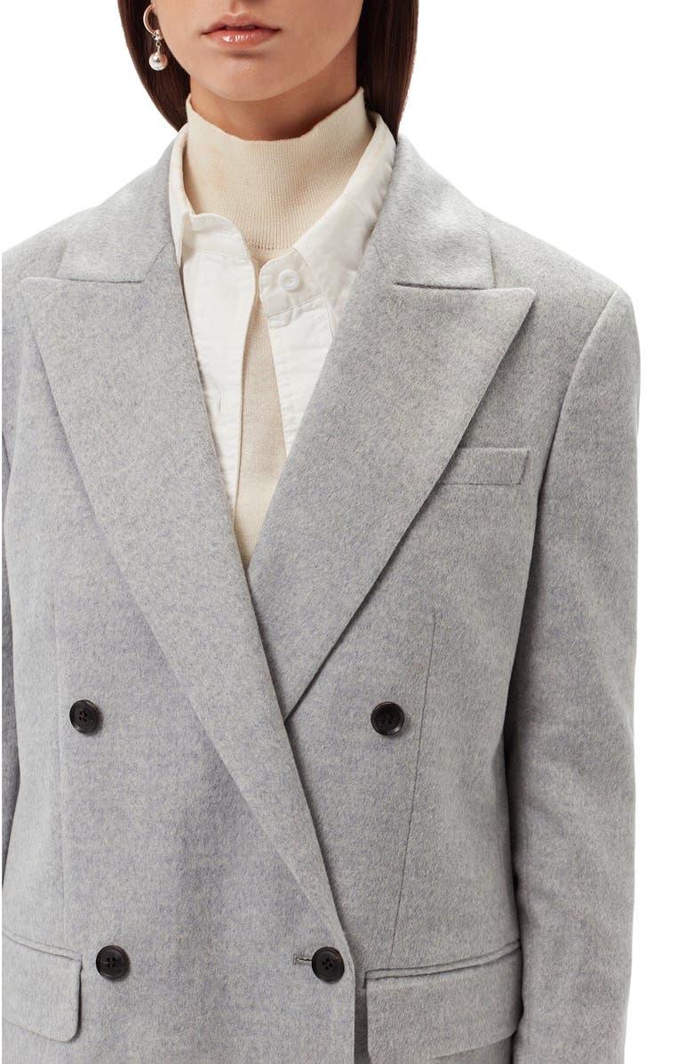 GOBI Mongolian Cashmere Double-Breasted Cashmere Blazer, Alternate, color, Vapor Blue