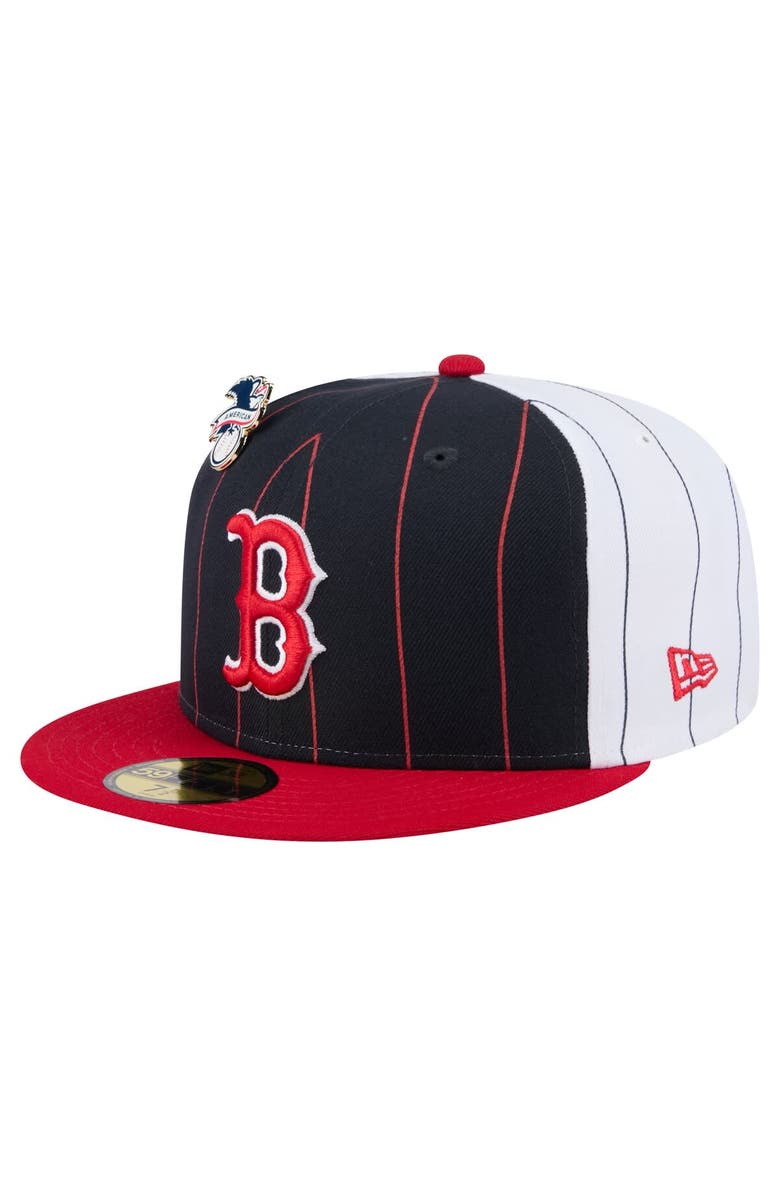 New Era Men's New Era Navy Boston Red Sox Pinstripe 59FIFTY Fitted Hat, Alternate, color, Navy